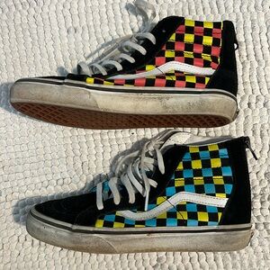 Vans checkered old skool kids 3 youth sneakers skating sk8 hi-zip